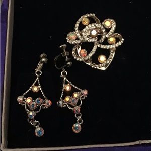 Fancy Earings w/  matching clip